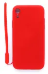 Evelatus Apple iPhone XR Soft Touch Silicone Case with Strap Red