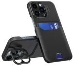 iLike Apple iPhone 14 Pro Max Leather Stand Case Wallet with Stand Black