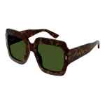 Gucci GG1111S-002 Moteri&scaron;ki Akiniai nuo Saulės Juodi Pilki Kvadratiniai Acetatas 54mm
