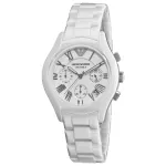 ARMANI AR1404 Ceramica Unisex Quartz Chronograph Watch 38mm Black Ceramic