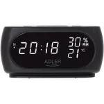 Adler AD 1186 LED žadintuvas su termometru ir higrometru, juodas