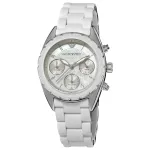 ARMANI AR5941 Moteri&scaron;kas laikrodis su chronografu, rožinio aukso spalvos nerūdijančiu plienu, 35 mm | Kur.lt