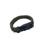 ORIGIN OUTDOORS Firesteel Bracelet - Paracord Survival Bracelet su ugnies starteriu, &scaron;vilpuku ir trintuvu - juoda