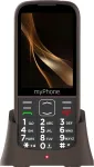 myPhone Halo 4 Plus LTE Praline Collection telefonas su 3,5" IPS ekranu, 48 MB RAM ir 128 MB atmintimi, dviem SIM, microSD, 3G, Bluetooth, 2 MP, 2500 mAh baterija, rudos spalvos