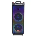 AIWA Power Audio Speaker KBTUS-710MKII 700W ne&scaron;iojamas vakarėlių garsiakalbis su Bluetooth, USB, SD, AUX, FM radiju, LED &scaron;viesomis, vežimėlio rankena, ratais, nuotolinio valdymo pultu ir mikrofonu