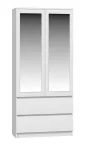 Topeshop SS-90 BIEL LUSTRO bedroom wardrobe/closet 5 shelves 2 durelės(s) baltas