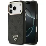 GUESS 4G Triangle Logo MagSafe dėklas, skirtas iPhone 18 Pro / 17 Pro - juodas ir auksinis