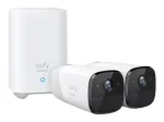 Eufy Security, eufyCam 2 Pro Belaidė namų apsaugos kamerų sistema, 365 dienų baterijos veikimo laikas, HomeKit suderinamumas, 2K rai&scaron;ka, IP67 atspari orams, naktinis matymas, 2 kamerų rinkinys, be mėnesinio mokesčio