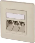 METZ CONNECT BTR IT CONNECT E-DAT modul 3x8(8) UP - įleidžiama tinklo rozetė, 3 prievadų RJ45, CAT 6, ekranuota, perlamutrinė balta (RAL 1013) 1309131001-E