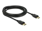 Delock DisplayPort kabelis, DisplayPort (M) į DisplayPort (M), 3 m, su užraktu, juodas