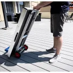 BR&Uuml;DER MANNESMANN aliumininis rankinis vežimėlis 90 kg, i&scaron;traukiama rankena 720-1090 mm, sulankstomas, sidabrinis/juodas (099-T)