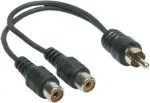 Good Connections 5901-KA garso adapterio kabelis, 1x RCA vyri&scaron;kas į 2x RCA moteri&scaron;kus, 0,2 m, juodas