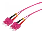 Tecline HD OM4 daugiamodis optinis komutacinis kabelis SC Duplex į SC Duplex, 50/125 &micro;m, heather violet, 7,5 m 798SS07