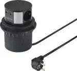 SYGONIX SY-4780156 elektros skirstytuvas bok&scaron;tas su 8 ki&scaron;tukiniais lizdais, 2 USB-A ir 1 USB-C, 1,5 m kabeliu, juodas/sidabrinis