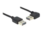 USB kabelis DeLOCK 1m USB 2.0 A lizdas/ki&scaron;tukas 90&deg; juodas