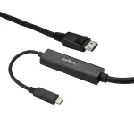 StarTech.com 3 m USB-C į DisplayPort 1.2 laidas 4K 60Hz &ndash; USB-C į DisplayPort adapterio laidas &ndash; HBR2 USB Type-C DP Alt režimo į DP monitoriaus vaizdo laidas &ndash; veikia su Thunderbolt 3 &ndash; juodas
