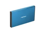 I&scaron;orinis HDD/SSD korpusas NATEC Rhino GO 2,5 colio &ndash; USB 3.0, SATA III, iki 4 TB, 9,5 mm, aliuminis, mėlynas