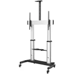 StarTech.com STNDMTV100 mobilus televizoriaus stovas, sunkiųjų apkrovų TV vežimėlis 60&ndash;100 colių ekranams (100 kg / 220 lb), reguliuojamas auk&scaron;tis 1200&ndash;1700 mm, VESA nuo 200x200 iki 1000x600, su lentyna, juodas / sidabrinis