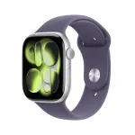 APPLE Watch Series 11 GPS + Cellular 46mm sidabrinis aliumininis korpusas su Purple Fog Sport dirželiu M/L
