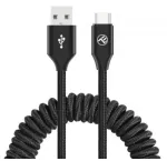 Tellur TLL155395 pailginamas USB-A į USB-C duomenų kabelis, 3A, 480 Mbps, 1,8 m, tekstilės apipynimas, juodas