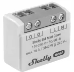 &bdquo;Shelly Relay EM Mini Gen4&ldquo; i&scaron;manioji relė 1 kanalas Wi‑Fi Matter Zigbee Bluetooth 8A, 110&ndash;240V, energijos matuoklis