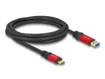 USB laidas DeLOCK 80618 10 Gbps Type-A į Type-C 2m raudonas metalinis