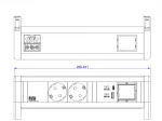 Bachmann DESK 2xCEE7/3 1xUSB902.0293A/C 22W 1xCM GST18 RAL9010