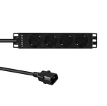 Rack PDU Lanview LVR-2MSCH-SCH-C13-4 &ndash; 1U, 10 colių maitinimo skirstytuvas su 4 Schuko lizdais