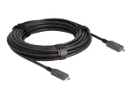 DeLOCK Active Optical USB-C vaizdo, duomenų ir maitinimo kabelis 10 m, juodas