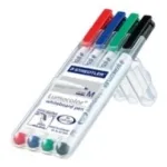 Staedtler Lumocolor 301-WP4 markerių rinkinys 4 vnt. (juoda, mėlyna, žalia, raudona)