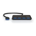 Port Designs PORT Connect 900121 USB 3.0 4 prievadų skirstytuvas, 4x USB 3.0, 5 Gbps, 30 cm ilgio laidas, juodas