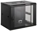 Intellinet 19 colių tinklo spinta &ndash; sieninis montavimas (standartinė), 12U, 450 mm gylis, juoda, surinkta, max 60 kg, tinkama naudoti ant stalo ar grindų, naudingas gylis 350 mm, metalinės ir stiklo durys, galinė panelė, nuimami &scaron;onai, sieninio montavimo
