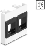 Montavimo rėmelis DELOCK Easy 45 2x Keystone laikikliai 45x45 mm baltas/juodas