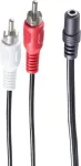 Garso kabelis ShiverPeaks BS30851 0,2 m 3,5 mm 2 x RCA juodas