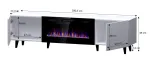 TV spintelė Cama Meble PAFOS EF su elektriniu židiniu 180x42x49 cm, juoda matinė, 2 durys, 1400&ndash;1600 W