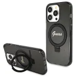 Guess Script Glitter Collection Hardcase Ring Stand MagSafe, skirta iPhone 13 Pro / 13 6.1, juoda