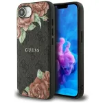 Guess 4G Flowers Print MagSafe Dėklas, skirtas iPhone 16e / 17e, juodas