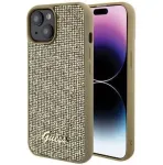 Guess Apple iPhone 15 HC PU Disco Script Metal Gold Back Cover
