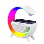Elight G Formos garsiakalbio lempa su RGB LED ap&scaron;vietimu ir belaidžiu i&scaron;maniųjų įrenginių įkrovikliu balta