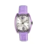 Chronotech Women's RW0003 Analog Quartz Watch 30mm Stainless Steel Case White Dial Black Leather Strap