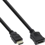 InLine HDMI ilginimo kabelis, High Speed HDMI, M/F, juodas, auksuoti kontaktai, 2m