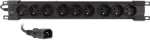Getfort GF-9R30/IEC 1U 19 colių stovo PDU su 9x IEC C13 lizdais, 16 A, 3 m kabeliu, juoda