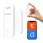 GREENBLUE GB478 belaidis WiFi durų/langų jutiklis &ndash; magnetinis kontaktinis jutiklis, Tuya ir Gosund programėlės, Alexa/Google, baterija maitinamas, baltas