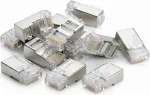 DSIT DANICOM FTP RJ45 Cat5e &bdquo;Pass Through&ldquo; jungtis viengysliams ir vytos poros kabeliams, 10 vnt.