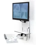 ERGOTRON Styleview sėdėjimo-stovėjimo vertikalus kėlimo stovas pacientų kambariui (baltas)