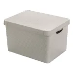 Curver Deco Stockholm L dėžė su dangčiu 39,5x29,5x23,5 cm Dots juoda/balta
