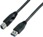 Wirewin USB 3.0 A-B MM 1.8 SW &ndash; 1,8 m SuperSpeed USB laidas, juodas