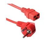 Exertis Connect 16 A kampinis Schuko į tiesų C19 maitinimo kabelis, raudonas, 2 m 640055