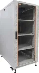 IT-BUDGET 19 inch serverinė spinta SRK komplektas - 27U, 600x1000 mm, stiklinės/plieninės durelės, 4 aktyvūs ventiliatoriai, PDU, lentynos, &scaron;viesiai pilka 90ITB19SRK27610GG