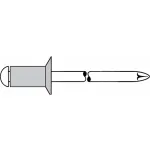 Gesipa aklinė kniedė Al/St 4x8mm įleistos galvutės KS 3,0-5,0mm (500 vienetų pakuotė) 1433512